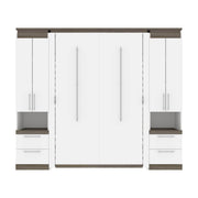 Modubox Murphy Wall Bed Orion 98"W Full Murphy Wall Bed with 2 Storage Cabinets and Pull-Out Shelves - Available in 2 Colours