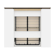 Modubox Murphy Wall Bed Orion 98"W Full Murphy Wall Bed with 2 Storage Cabinets and Pull-Out Shelves - Available in 2 Colours