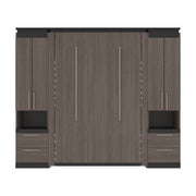 Modubox Murphy Wall Bed Orion 98"W Full Murphy Wall Bed with 2 Storage Cabinets and Pull-Out Shelves - Available in 2 Colours