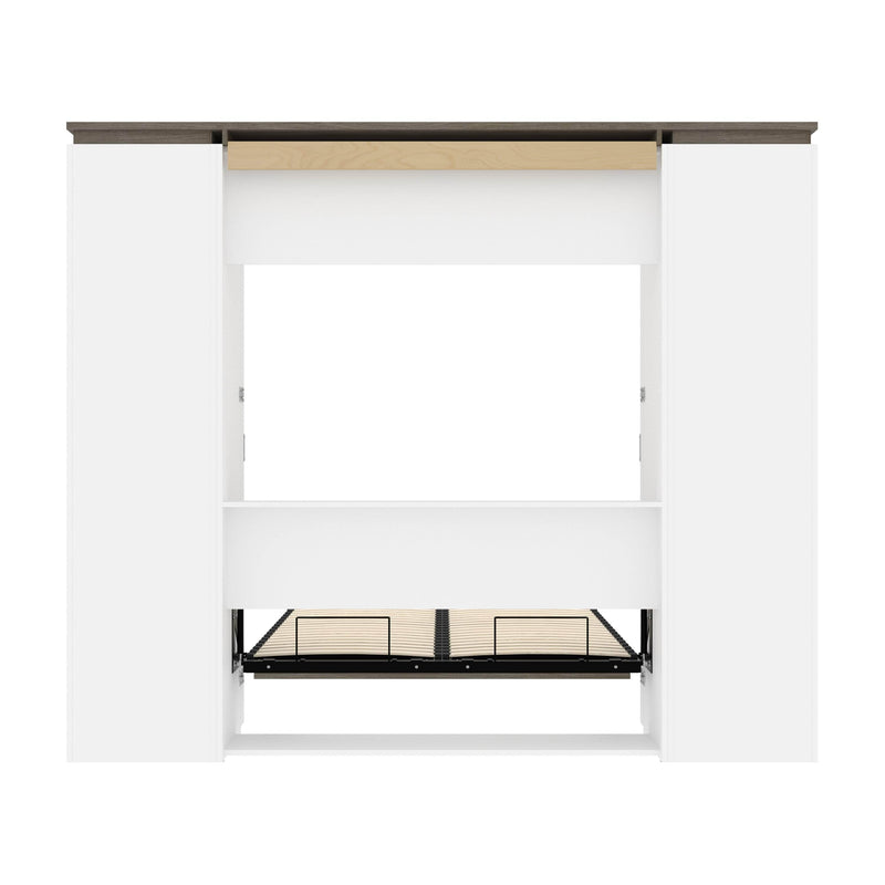 Modubox Murphy Wall Bed Orion 98"W Full Murphy Wall Bed with 2 Storage Cabinets and Pull-Out Shelves - Available in 2 Colours