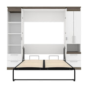 Modubox Murphy Wall Bed Orion 98"W Full Murphy Wall Bed with Narrow Storage Solutions and Drawers - Available in 2 Colours