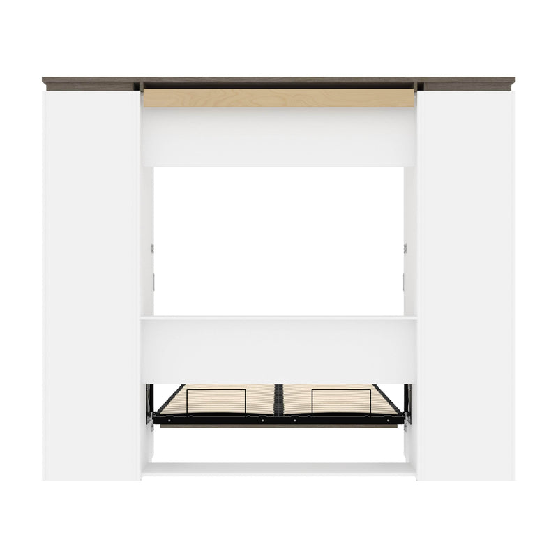 Modubox Murphy Wall Bed Orion 98"W Full Murphy Wall Bed with Narrow Storage Solutions and Drawers - Available in 2 Colours