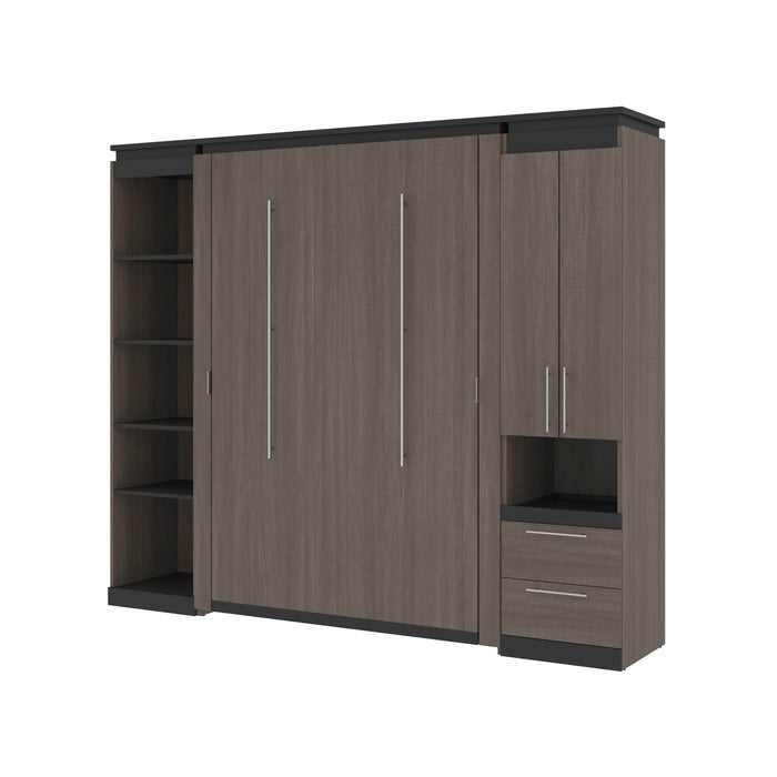 Modubox Murphy Wall Bed Orion 98"W Full Murphy Wall Bed with Narrow Storage Solutions - Available in 2 Colours