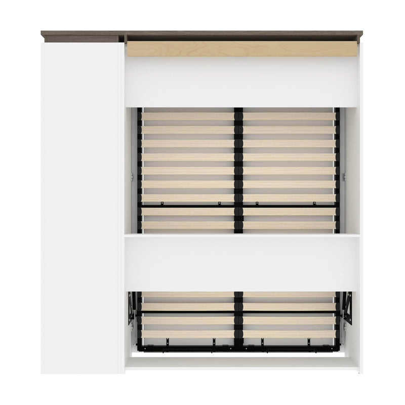 Modubox Murphy Wall Bed Orion Full Murphy Wall Bed with Narrow Shelving Unit - Available in 2 Colours