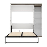 Modubox Murphy Wall Bed Orion Full Murphy Wall Bed with Narrow Shelving Unit - Available in 2 Colours