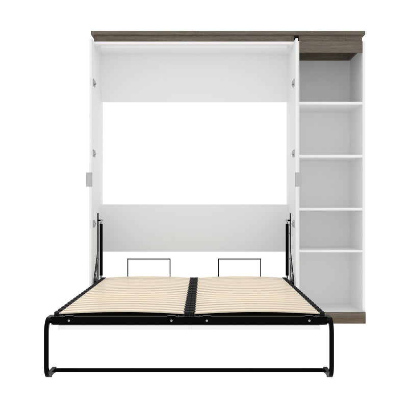 Modubox Murphy Wall Bed Orion Full Murphy Wall Bed with Narrow Shelving Unit - Available in 2 Colours
