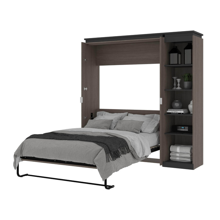 Modubox Murphy Wall Bed Orion Full Murphy Wall Bed with Narrow Shelving Unit - Available in 2 Colours