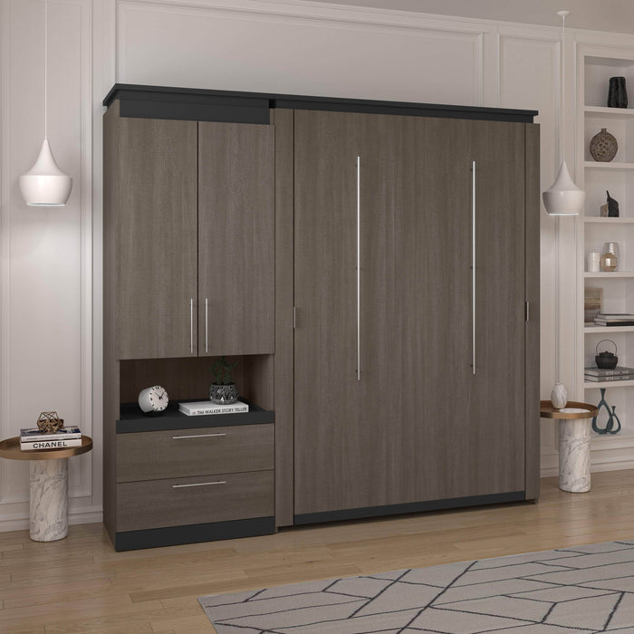 Modubox Murphy Wall Bed Orion Full Murphy Wall Bed with Storage Cabinet and Pull-Out Shelf - Available in 2 Colours