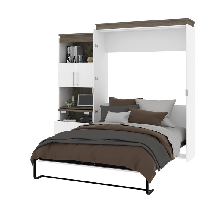 Modubox Murphy Wall Bed Orion Queen Murphy Wall Bed and Shelving Unit with Fold-Out Desk (95W) - Available in 2 Colours