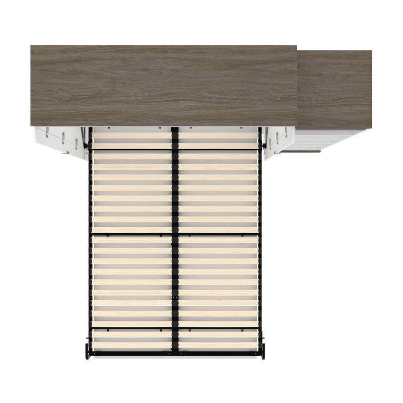 Modubox Murphy Wall Bed Orion Queen Murphy Wall Bed with Narrow Shelving Unit - Available in 2 Colours