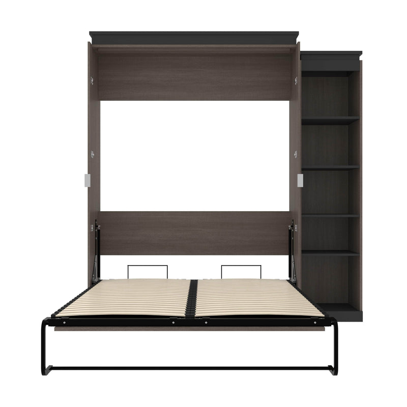 Modubox Murphy Wall Bed Orion Queen Murphy Wall Bed with Narrow Shelving Unit - Available in 2 Colours