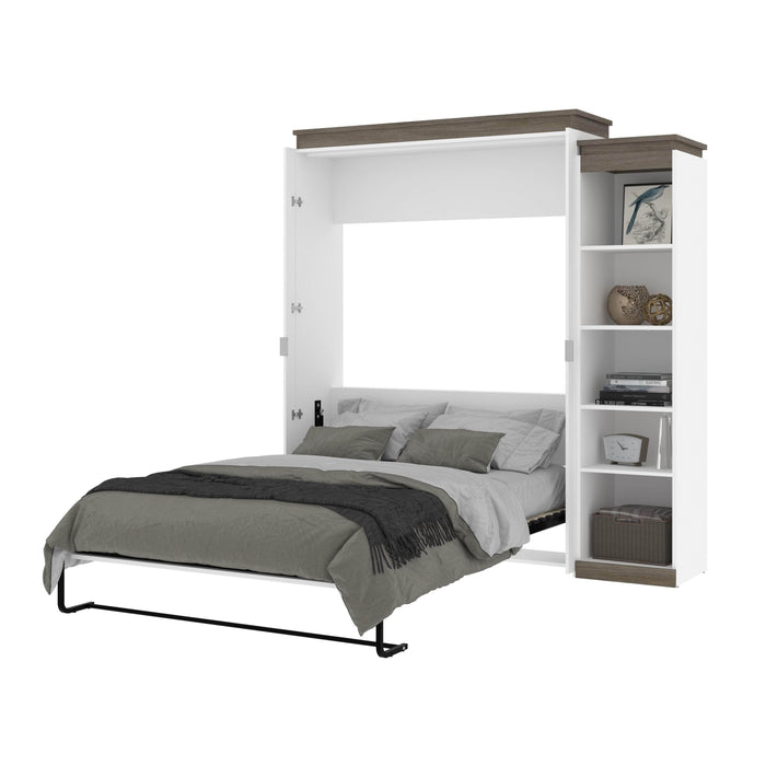 Modubox Murphy Wall Bed Orion Queen Murphy Wall Bed with Narrow Shelving Unit - Available in 2 Colours