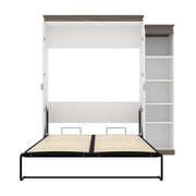 Modubox Murphy Wall Bed Orion Queen Murphy Wall Bed with Narrow Shelving Unit - Available in 2 Colours
