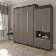 Modubox Murphy Wall Bed Orion Queen Wall Murphy Bed with Storage Cabinet and Pull-Out Shelf - Available in 2 Colours