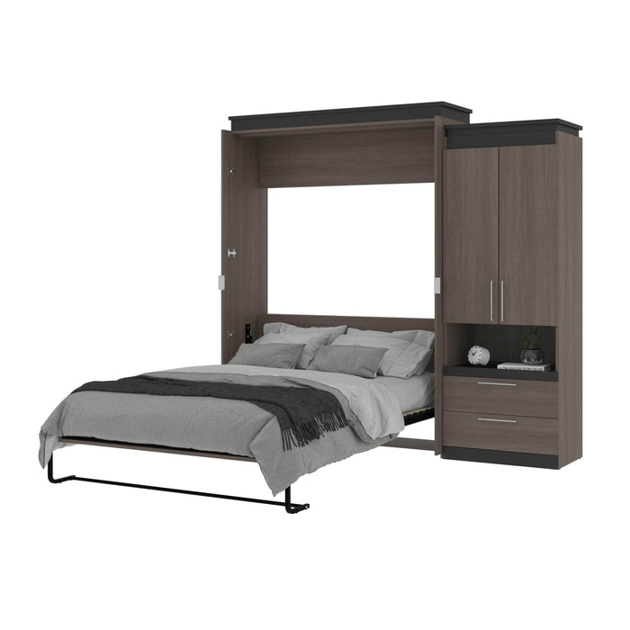 Modubox Murphy Wall Bed Orion Queen Wall Murphy Bed with Storage Cabinet and Pull-Out Shelf - Available in 2 Colours
