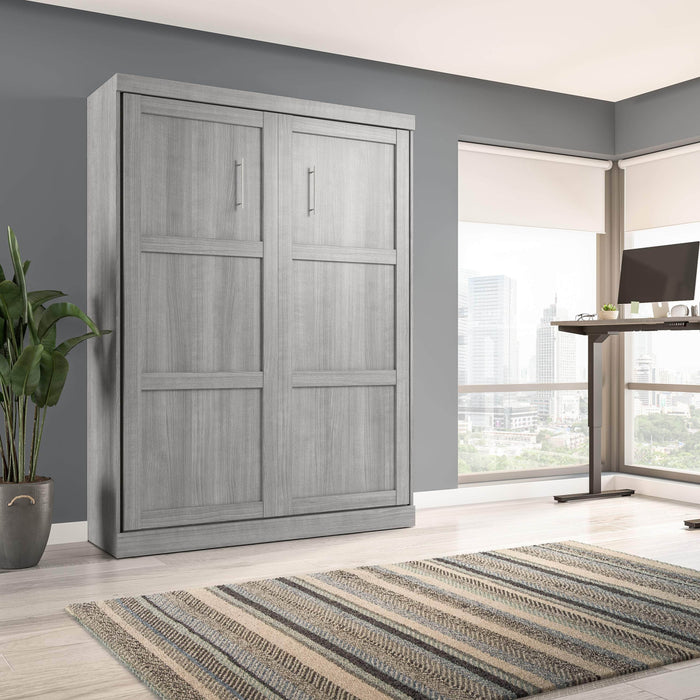 Modubox Murphy Wall Bed Platinum Grey Bestar Pur Queen Size Wall Bed - Available in 4 Colours