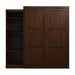 Modubox Murphy Wall Bed Pur 90" Queen Size Murphy Wall Bed with Storage Unit - Chocolate