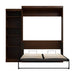 Modubox Murphy Wall Bed Pur 90" Queen Size Murphy Wall Bed with Storage Unit - Chocolate