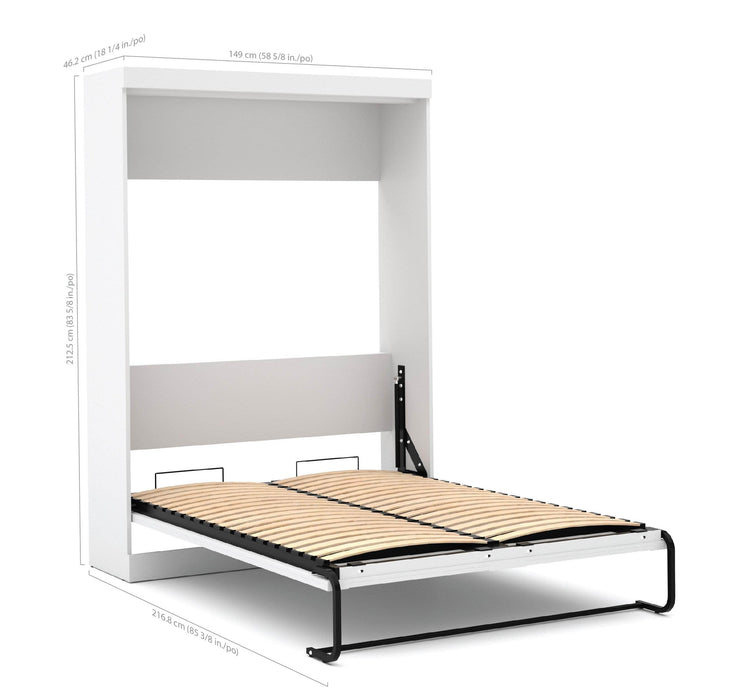 Modubox Murphy Wall Bed Pur Full Murphy Wall Bed, 1 Storage Unit with Shelves, and 1 Storage Unit with Drawers (120”) - Available in 2 Colours