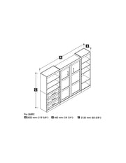 Modubox Murphy Wall Bed Pur Full Murphy Wall Bed, 1 Storage Unit with Shelves, and 1 Storage Unit with Drawers (120”) - Available in 2 Colours