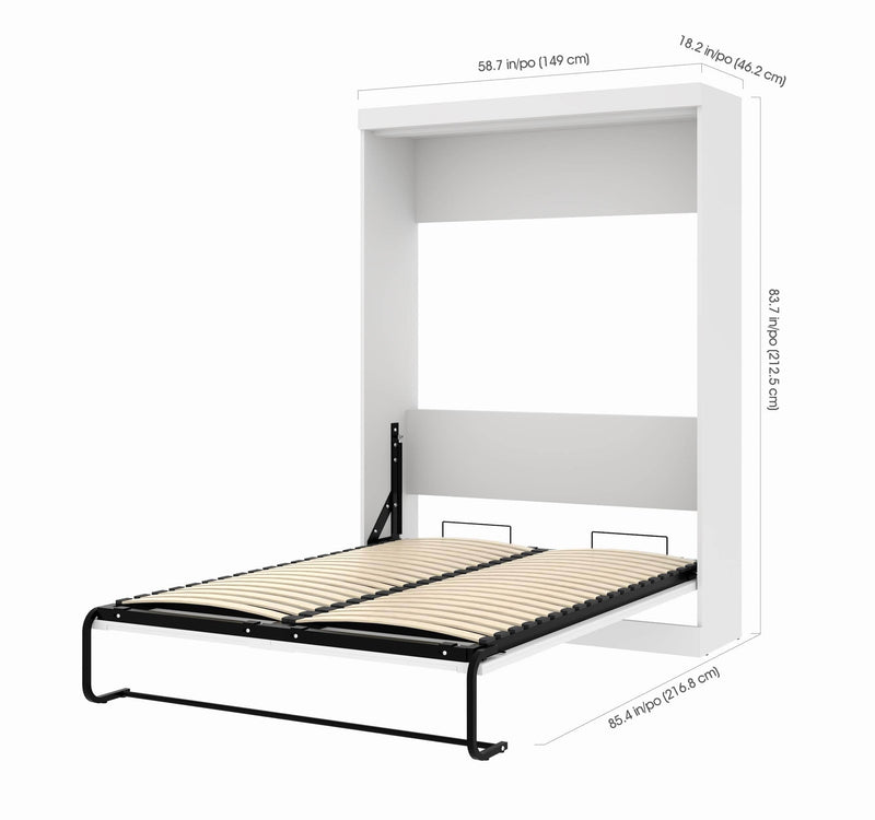 Modubox Murphy Wall Bed Pur Full Murphy Wall Bed and 1 Storage Unit with Drawers (84”) - Available in 3 Colours