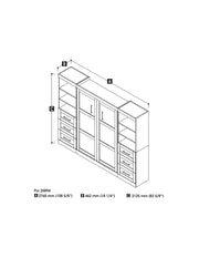 Modubox Murphy Wall Bed Pur Full Murphy Wall Bed and 2 Storage Units with Drawers (109W) - Available in 3 Colours