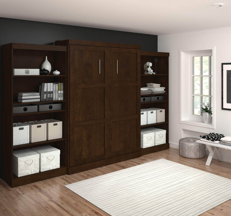 Modubox Murphy Wall Bed Pur Queen Murphy Wall Bed and 2 Storage Units (136”) - Available in 2 Colours