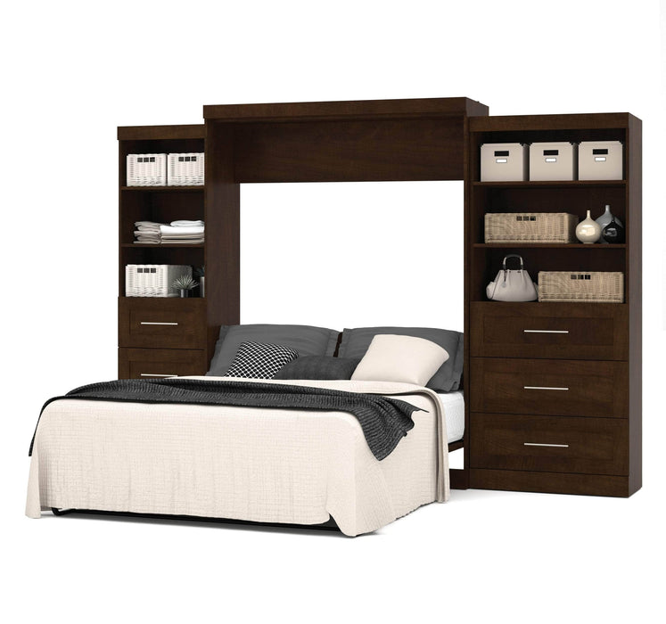 Modubox Murphy Wall Bed Pur Queen Murphy Wall Bed and 2 Storage Units with Drawers (126”) - Available in 2 Colours