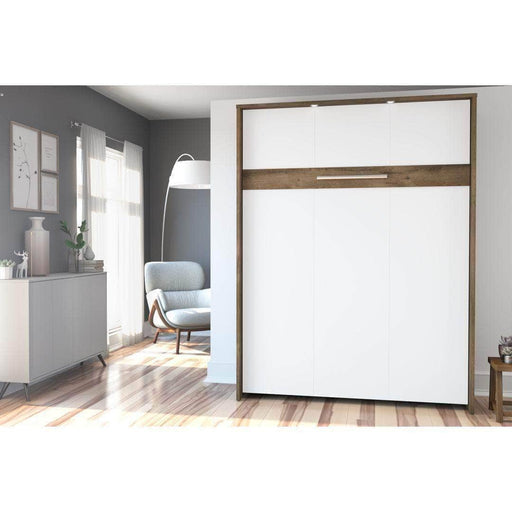 Modubox Murphy Wall Bed Rustic Brown & White Cielo Queen Size Murphy Wall Bed - Available in 2 Colours