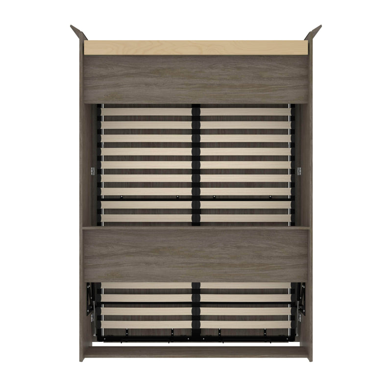 Modubox Murphy Wall Bed Versatile 59"W Full Murphy Wall Bed in Walnut Grey
