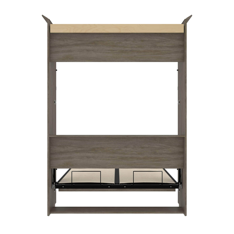 Modubox Murphy Wall Bed Versatile 59"W Full Murphy Wall Bed in Walnut Grey