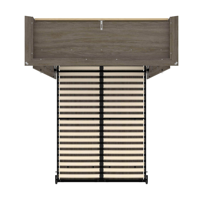 Modubox Murphy Wall Bed Versatile 59"W Full Murphy Wall Bed in Walnut Grey