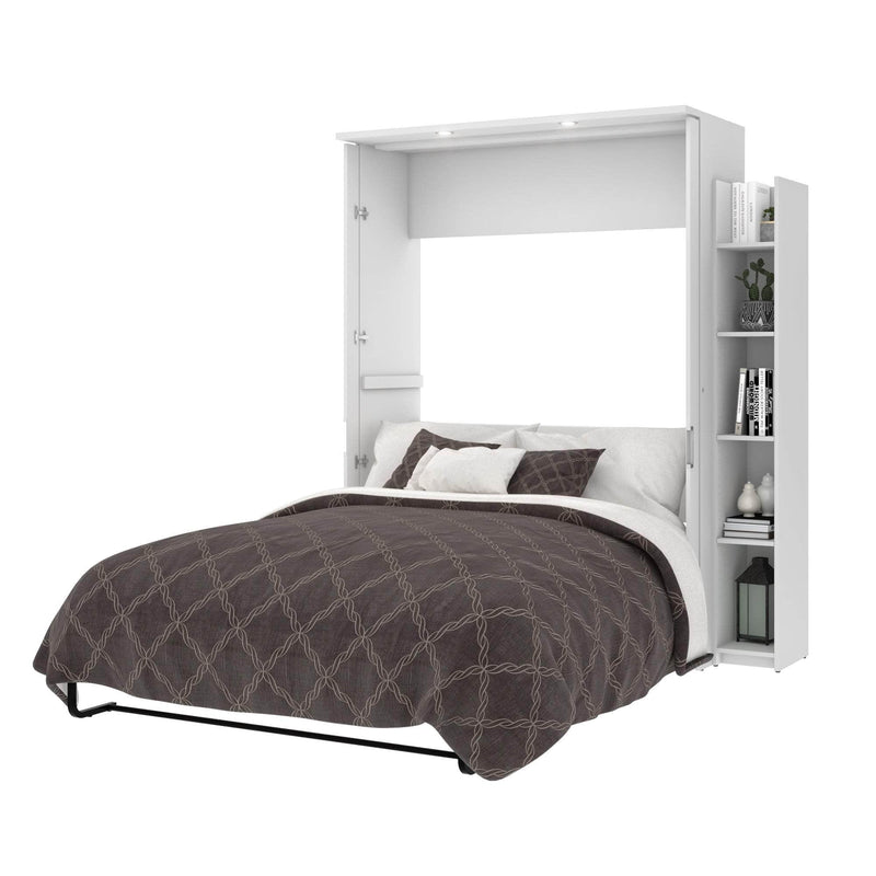 Modubox Murphy Wall Bed White Lumina Full Murphy Wall Bed and 1 Storage Unit (69”) - White