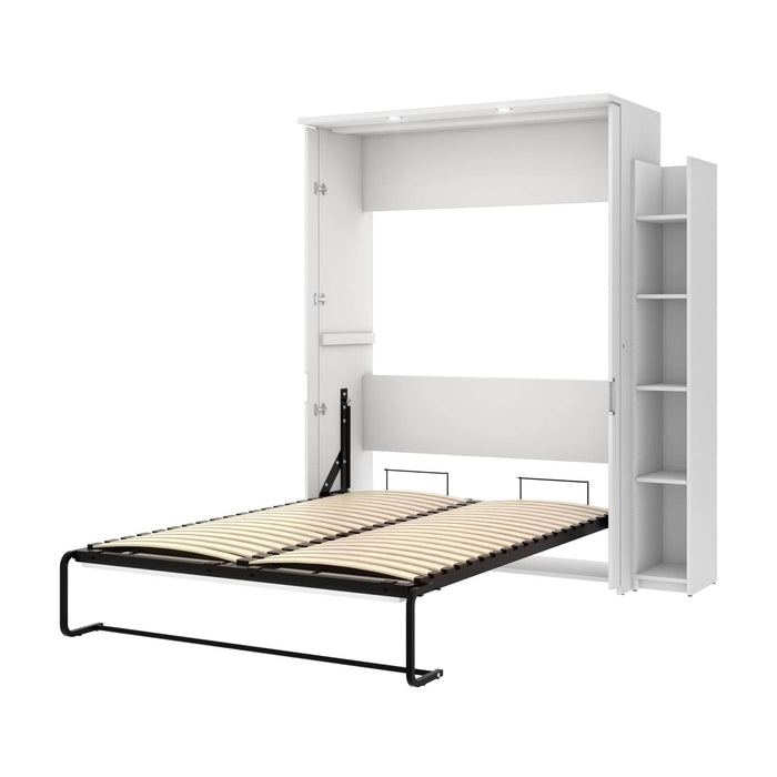 Modubox Murphy Wall Bed White Lumina Full Murphy Wall Bed and 1 Storage Unit (69”) - White