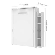 Modubox Murphy Wall Bed White Lumina Full Murphy Wall Bed and 1 Storage Unit (69”) - White
