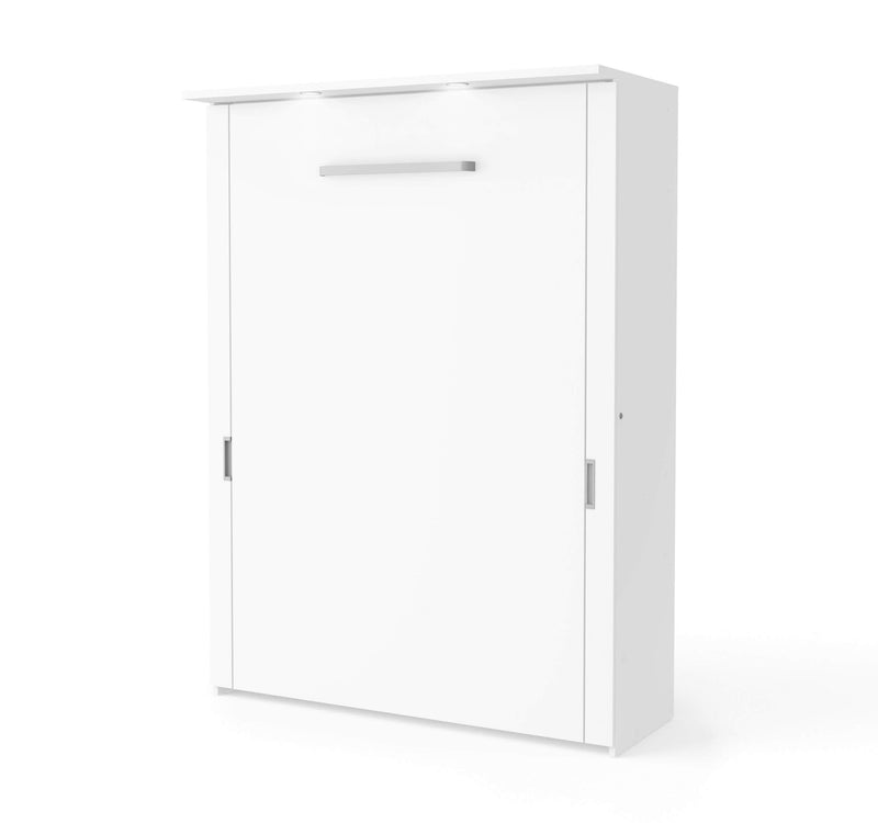 Modubox Murphy Wall Bed White Lumina Full Murphy Wall Bed and 2 Storage Units (106“) - White