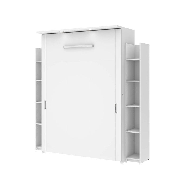 Modubox Murphy Wall Bed White Lumina Full Murphy Wall Bed and 2 Storage Units (79”) - White