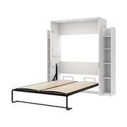 Modubox Murphy Wall Bed White Lumina Full Murphy Wall Bed and 2 Storage Units (79”) - White