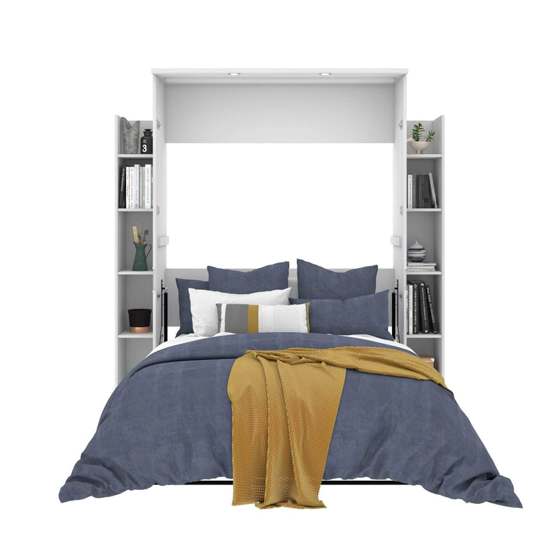 Modubox Murphy Wall Bed White Lumina Full Murphy Wall Bed and 2 Storage Units (79”) - White