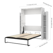 Modubox Murphy Wall Bed White Lumina Full Murphy Wall Bed and 2 Storage Units (79”) - White