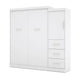Modubox Murphy Wall Bed White Nebula 90" Set including a Queen Wall Murphy Bed and One Storage Unit with Drawers - Available in 3 Colours
