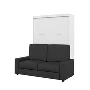Modubox Murphy Wall Bed White Nebula Full Murphy Bed and a Sofa - White