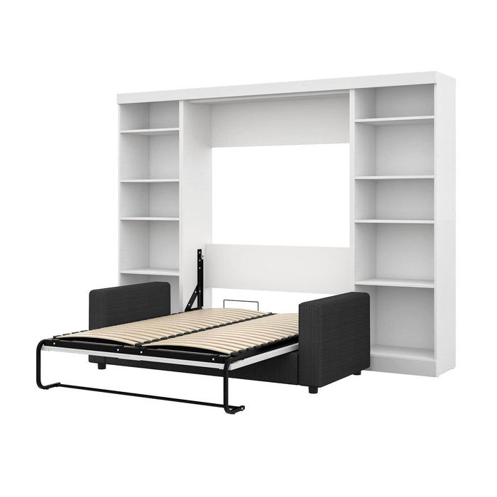 Modubox Murphy Wall Bed White Pur Full Murphy Wall Bed, 2 Storage Units and a Sofa - Available in 2 Colours