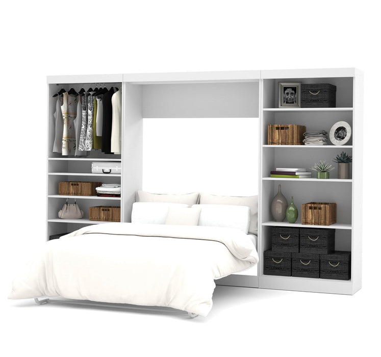 Modubox Murphy Wall Bed White Pur Full Murphy Wall Bed and 2 Storage Units (131”) - Available in 2 Colours