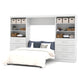Modubox Murphy Wall Bed White Pur Full Murphy Wall Bed and 2 Storage Units with Drawers (131”) - Available in 2 Colours