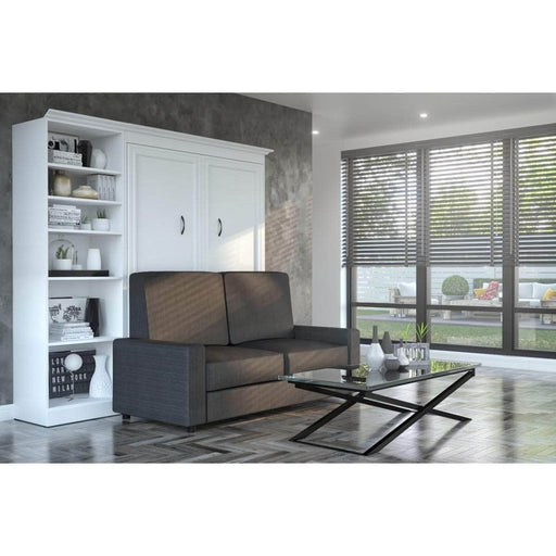 Modubox Murphy Wall Bed White Versatile Full Murphy Wall Bed, a Storage Unit and a Sofa (84“) - White
