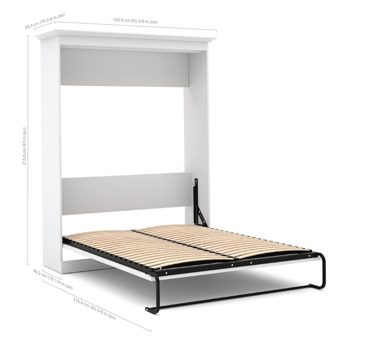 Modubox Murphy Wall Bed White Versatile Full Murphy Wall Bed and 2 Storage Units with Drawers (109”) - White