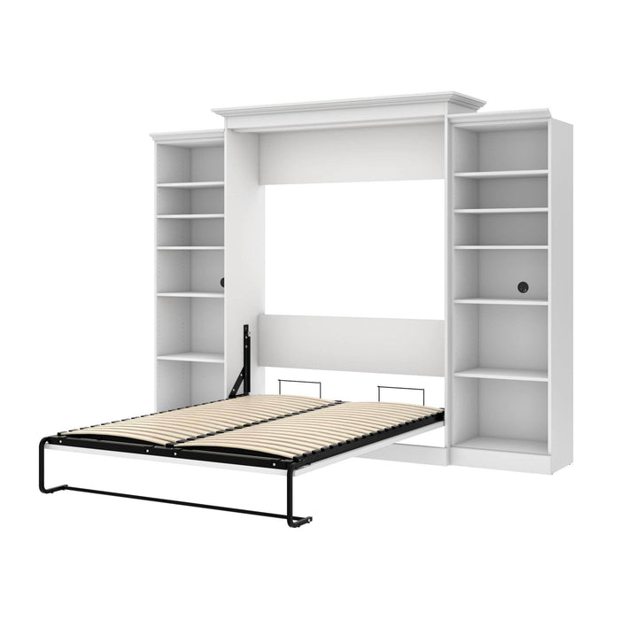 Modubox Murphy Wall Bed White Versatile Queen Murphy Bed and 2 Storage Units (115”) - White