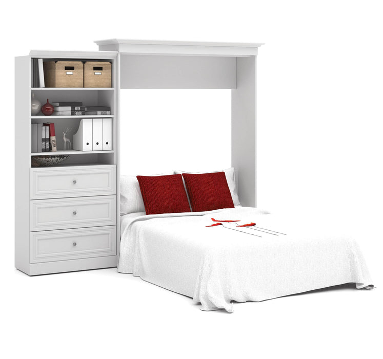 Modubox Murphy Wall Bed White Versatile Queen Murphy Wall Bed and 1 Storage Unit with Drawers (101”) - White