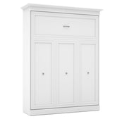Modubox Murphy Wall Bed White Versatile Queen Murphy Wall Bed and 2 Storage Units with Doors (115”) - White
